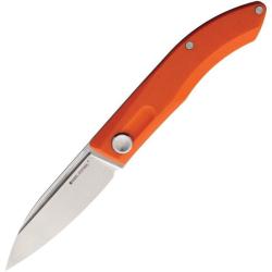 Couteau de Poche Real Steel Stella Lame Acier VG-10 Stonewash Manche G10 Orange Slip Joint RS7052