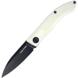 Couteau de Poche Real Steel Stella Lame Acier VG-10 Manche G10 Noir/Blanc Slip Joint RS7051BW