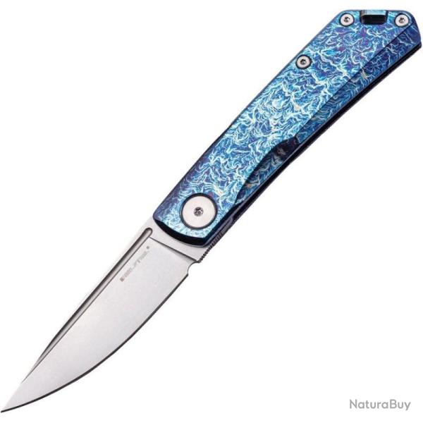 Couteau de Poche Real Steel Luna Titan Reserve Lame Acier N690 Manche Titane Slip Joint RS7001RE