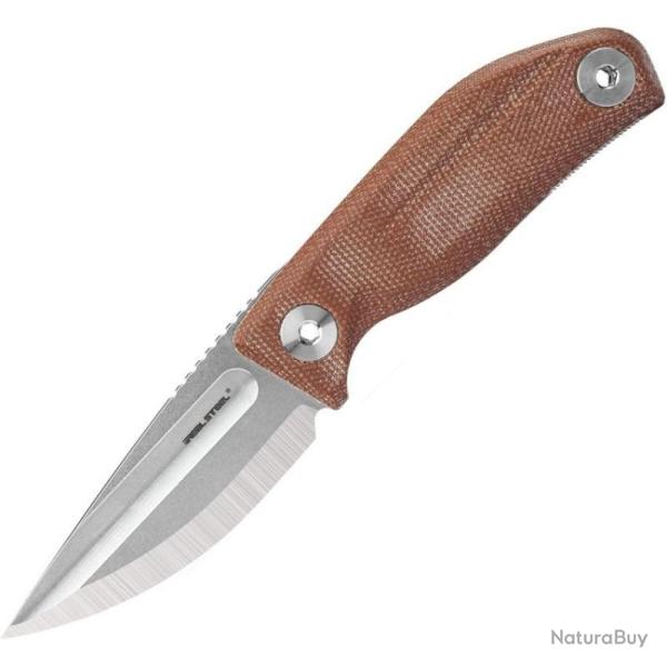 Couteau Fixe Real Steel CDX-85 Lame Acier N690 Manche Micarta Marron �tui Cuir RS3571YM