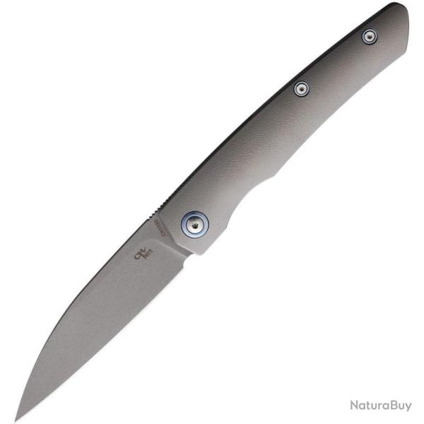Couteau CH Knives Lame Acier M390 Manche Titane Orange Framelock CH3550