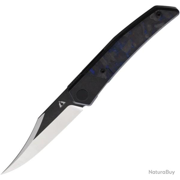 Couteau CMB Made Knives Zetsu Lame Acier M390 Manche Fibre de Carbone Linerlock Clip CMB09B