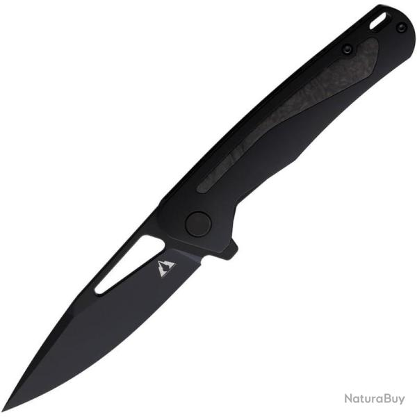 Couteau CMB Made Knives Spear Lame Acier CPM S35VN Manche Titane Noir Framelock Clip CMB04B