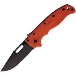 Couteau Demko AD20.5 Shark Lock Lame Acier D2 Manche G10 quadrill&eacute; Orange Taiwan DEMAD205F16B