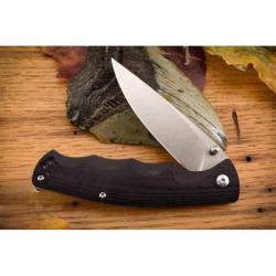 Couteau Black G10 Rough Rider Lame Acier Inox Stonewash Manche G10 Noir Textur&eacute; Linerlock RR2748