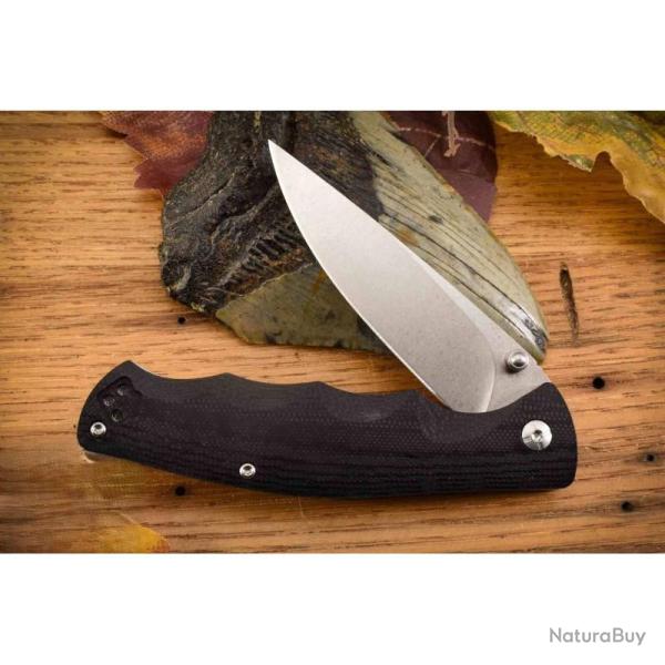 Couteau Black G10 Rough Rider Lame Acier Inox Stonewash Manche G10 Noir Textur� Linerlock RR2748