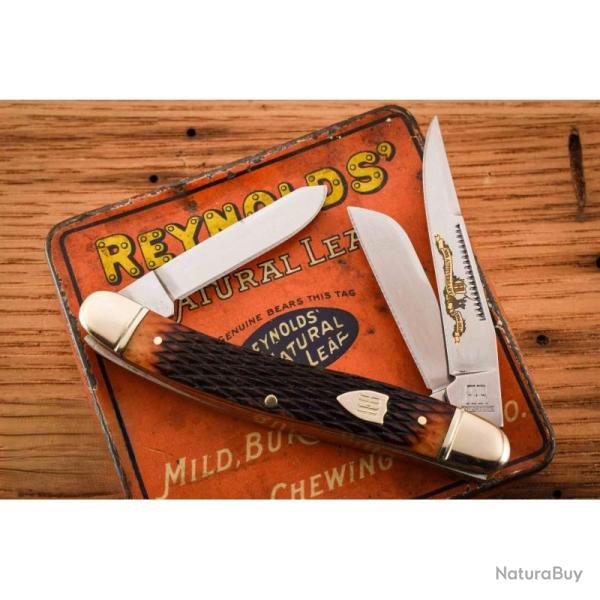 Couteau 30th Anniversary Stockman Rough Rider Lame Inox Poli Miroir Manche Os Marron RR2629