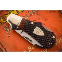 Couteau 30th Anniversary Cub Rough Rider Lame Inox Poli Miroir Manche Os Marron Quadrill&eacute; RR2624
