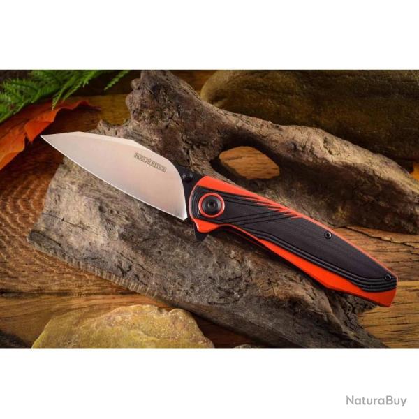 Couteau Linerlock A/O Black/Red Rough Rider Lame Inox Manche G10 Noir et Rouge RR2534