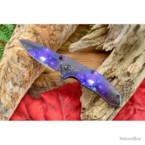 Couteau Galaxy Space Linerlock Rough Rider Lame Acier Inox Manche Inox Linerlock RR2129