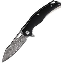 Couteau Linerlock BucknBear Black Panther Lame Acier Damas Manche G10 Noir BNB4045D