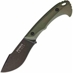 Couteau Fixe BucknBear Piranha Lame Acier D2 Manche G10 Vert &Eacute;tui Kydex BNB12333P