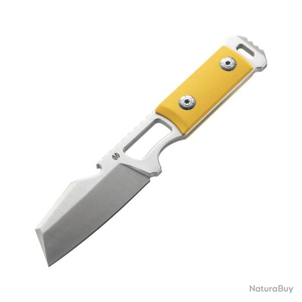 Couteau Fixe Molsect Noiz Lame Acier 14C28N Manche G10 Jaune �tui Kydex MLS101SY