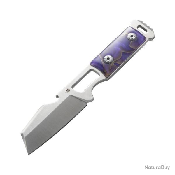 Couteau Fixe Molsect Noiz Lame Acier 14C28N Manche Copper Foil Resin Violet Etui Kydex MLS101AP