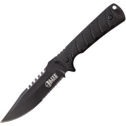Couteau Fixe Elite Tactical Bowie Lame Acier Inoxydable Manche Caoutchouc &Eacute;tui Nylon ETFIX005BKS