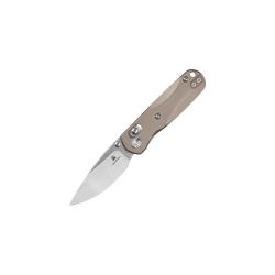 Couteau Pliant Bestechman Sprite Lame Acier M390 Manche Titane Bronze Button Lock BTKMK21B