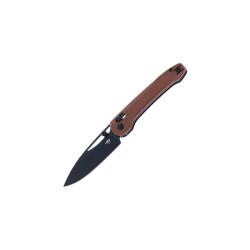 Couteau Pliant Bestech Cobber Lame Acier 14C28N Manche Micarta Brun Bar Lock BTKG68F