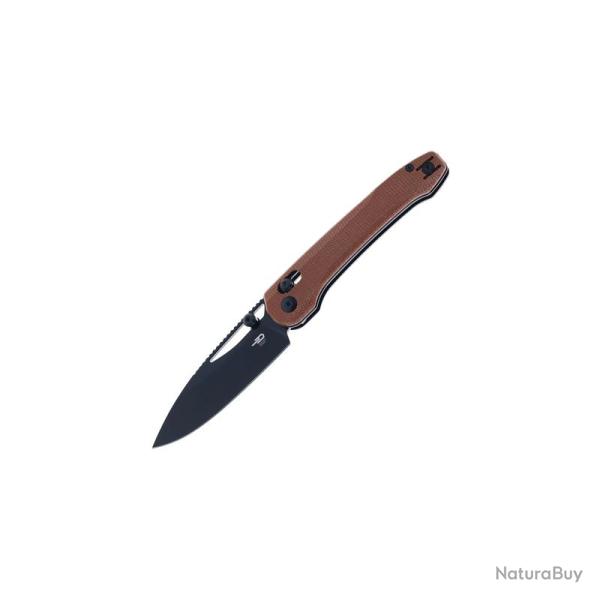 Couteau Pliant Bestech Cobber Lame Acier 14C28N Manche Micarta Brun Bar Lock BTKG68F