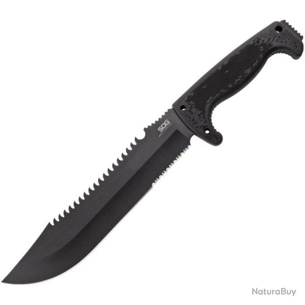 Couteau SOG Jungle Primitive Lame Acier 8Cr13MoV Manche Kraton noir Etui SOGF03TNCP