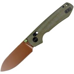 Couteau Pliant Vosteed Raccoon 2.0 ModSwap Lame Acier Nitro-V Manche Micarta Vert Crossbar Lock