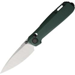 Couteau Karbon Terminal Vert Manche G10 Lame Acier 14C28N Satin Crossbar Lock KARB125