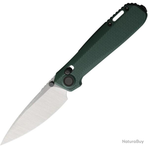Couteau Karbon Terminal Vert Manche G10 Lame Acier 14C28N Satin Crossbar Lock KARB125