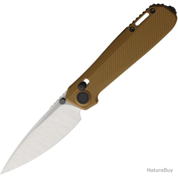 Couteau Karbon Terminal Marron Manche G10 Lame Acier 14C28N Satin Crossbar Lock KARB124