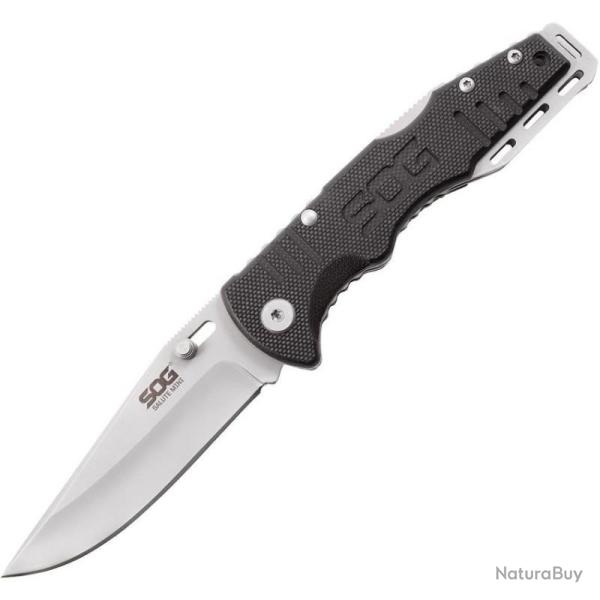 Couteau Pliant SOG Salute Mini Lame Acier 8Cr13MoV Manche G10 noir textur� Lockback SOGFF1001CP