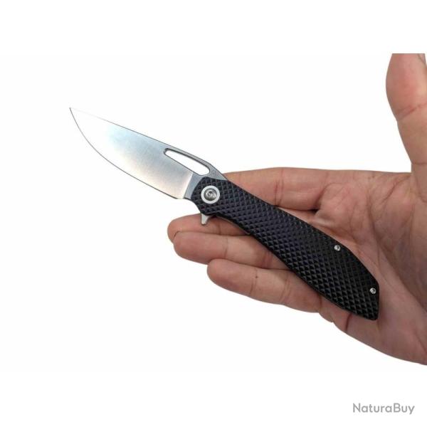 Couteau Pliant Maratac BXTR Lame Acier 8Cr13MoV Manche G10 Noir Italie MAR126