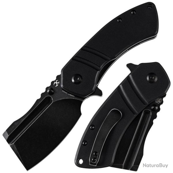 Couteau Pliant Kansept M+ Korvid Lame Cleaver Acier 154CM Manche G10 Noir Liner Lock KT2030B1U