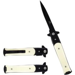 Couteau Falcon Linerlock A/O Lame Faux Tranchant Acier Inox Manche Inox Ivoire Simili FLNKS1107IV