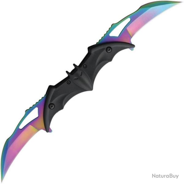Couteau Falcon Bat Linerlock A/O Lame Acier Inox Spectrum TiNi Manche ABS Noir FLNFD1097RB