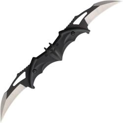 Couteau Falcon Bat Linerlock A/O Lame Acier Inox Bicolore Noir Manche ABS Noir FLNFD1097BK
