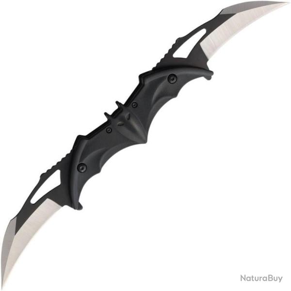 Couteau Falcon Bat Linerlock A/O Lame Acier Inox Bicolore Noir Manche ABS Noir FLNFD1097BK