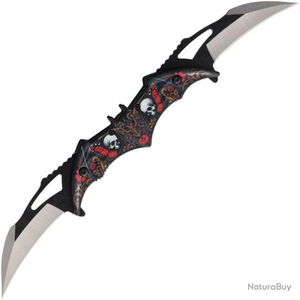 Couteau Falcon Bat Linerlock A/O Lame Acier Inox Bicolore Manche ABS Noir FLNFD10971