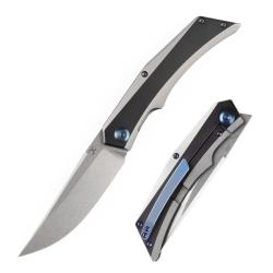 Couteau Pliant Kansept Naska Lame Acier CPM-S35VN Manche Titane Noir Frame Lock K1035A2