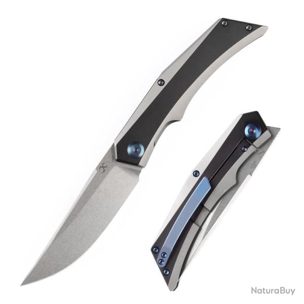 Couteau Pliant Kansept Naska Lame Acier CPM-S35VN Manche Titane Noir Frame Lock K1035A2