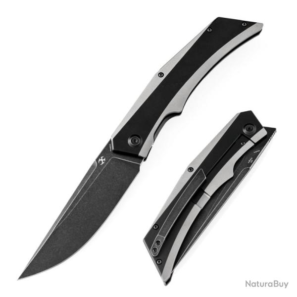 Couteau Pliant Kansept Naska Lame Acier CPM-S35VN Manche Titane Noir Frame Lock K1035A1