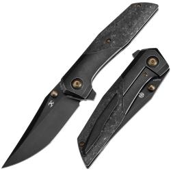 Couteau Pliant Kansept Deadite Lame Acier S35VN Manche Titane Fibre de Carbone Frame Lock K1081A5