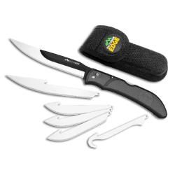 Couteau Outdoor Edge RazorBone Lame Acier 420J2 Manche Gris Lockback Etui OERBY10