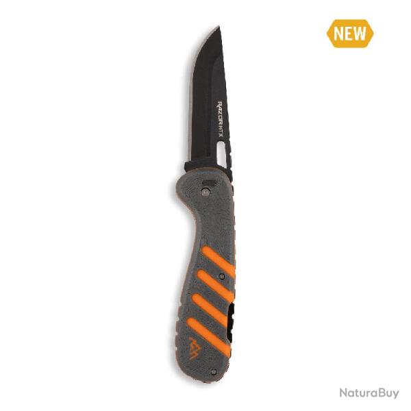 Couteau Outdoor Edge Razor HTX 3.5 Pliant Lame Acier 420J2 Manche Orange Lockback OEHTX35Y6C
