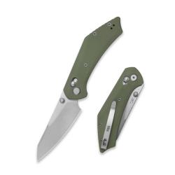 Couteau Pliant GEO Knife DIVID Lame Acier M390 Manche G10 Vert Crossbar Lock GEO2507I