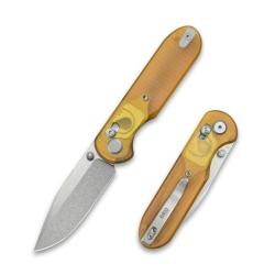 Couteau GEO Knife Ethereal Cutter Lame Drop Point Acier M390 Manche Ultem Crossbar Lock GEO2402E