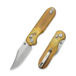 Couteau Pliant GEO Knife Ethereal Cutter Lame Acier M390 Manche Ultem Crossbar Lock GEO2401E