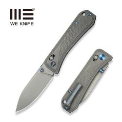 Couteau Pliant We Knife Bougie Banter Lame Acier S45VN Manche Titane Gris Crossbar Lock WE240092