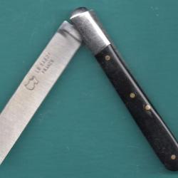 LANGRES grav&eacute; INITIALES lame couteau noir 8cm