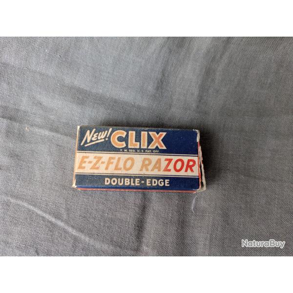 WW2 US RASOIR MILITAIRE AM�RICAIN " CLIX "  NEUF DANS SA BO�TE EMBALLAGE CARTONN�E D'ORIGINE (39-45)