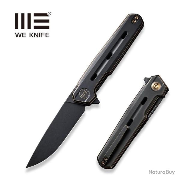 Couteau Pliant We Knife Navo Lame Acier CPM-20CV Manche Titane Bronze Noir Liner Lock WE220263