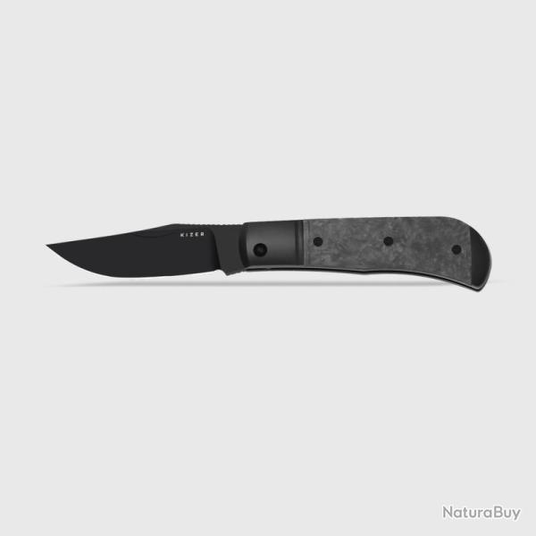 Couteau Pliant Kizer Trestle Lame Acier S45VN Manche Titane Fibre de Carbone Slip Joint KI3761A1