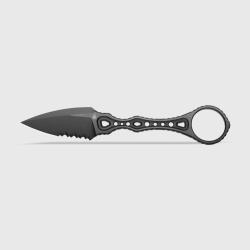 Couteau de D&eacute;fense Kizer Defensor Lame Acier M390 Manche Acier Anneau &Eacute;tui Kydex KIZXFB02A1